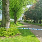 Police taped off the scene in Becket's Park over the weekend.