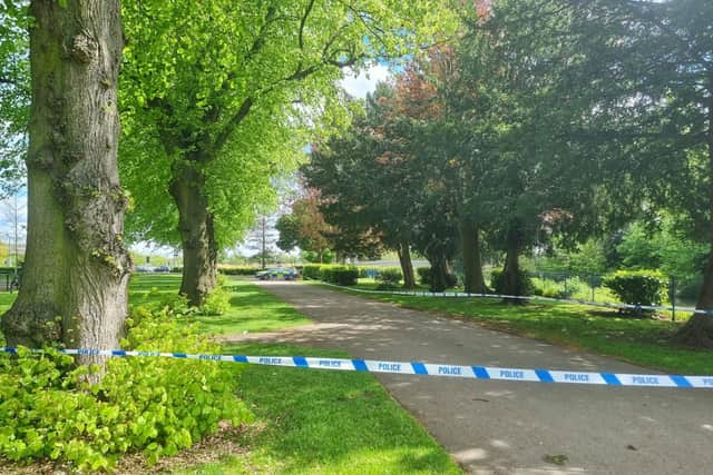 Police taped off the scene in Becket's Park over the weekend.