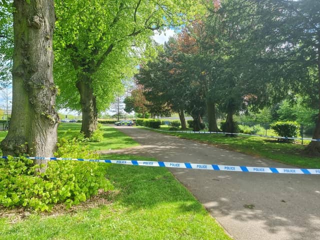 Police taped off the scene in Becket's Park over the weekend.