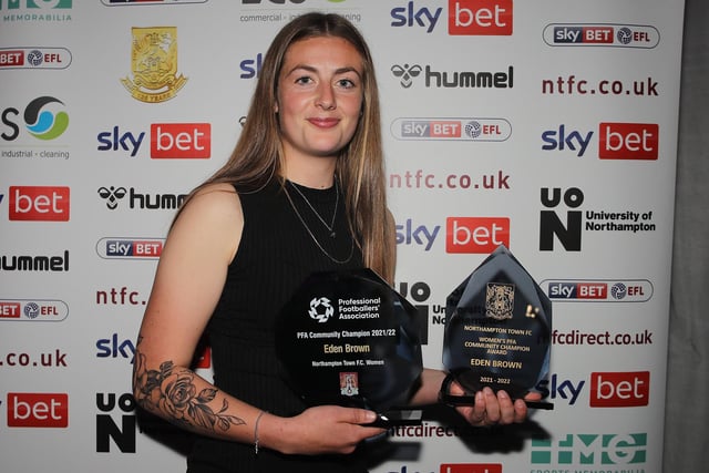 Cobblers Women  player Eden Brown was named the PFA community champion
