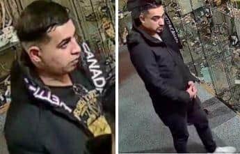 Northamptonshire Police has released these CCTV images of two men they believe have information about an attempted theft.