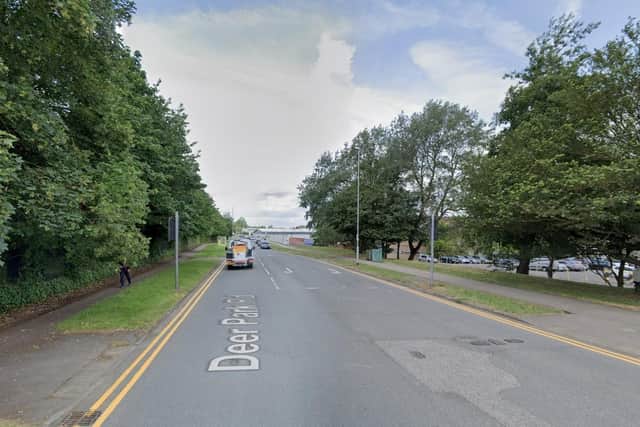 The incident happened in Deer Park Road on Moulton Park Industrial Estate.