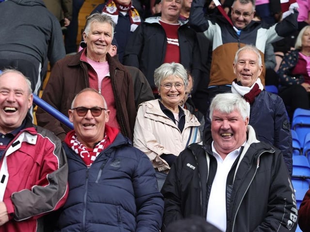 Northampton Town supporters prior to the final game of the season at Tranmere Rovers.