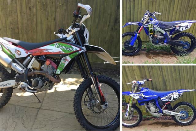 Police are warning potential buyers to be on the lookout for these three off-road bikes stolen from the St Crispin area of Northampton in the early hours of May 30