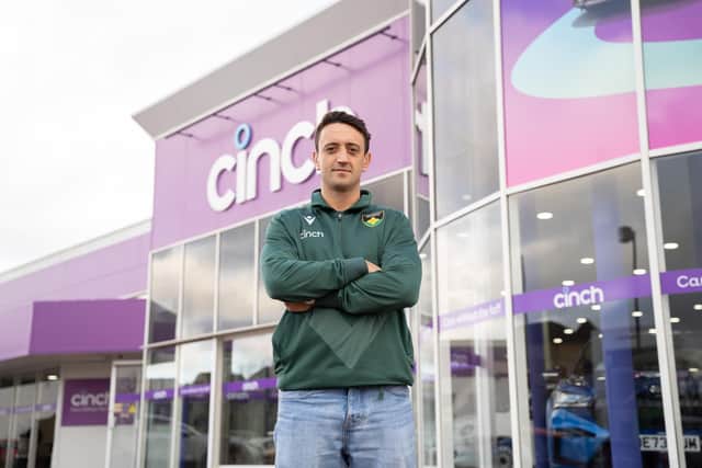Alex Mitchell at the cinch Store in Northampton, where Saints players were wrapping presents for fans and raising money for the Northampton Saints Foundation (picture: Northampton Saints)