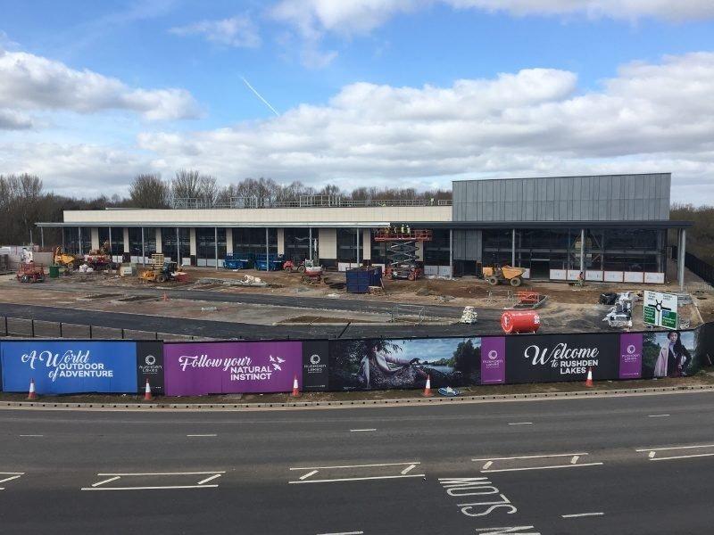 The new terrace taking shape at Rushden Lakes