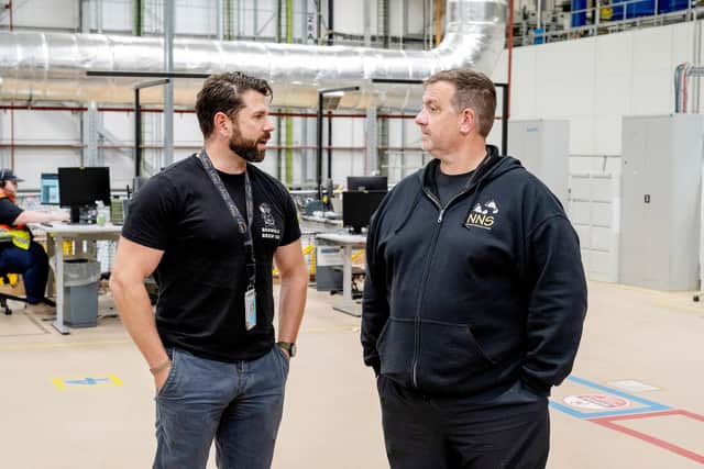 Chris Curry with Amazon BHX3's Site Lead Josh Vause.