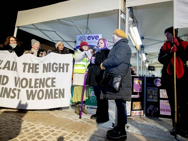 The event took place in Northampton on Friday November 2024 and saw dozens of activists march for an end to violence against women and girls.