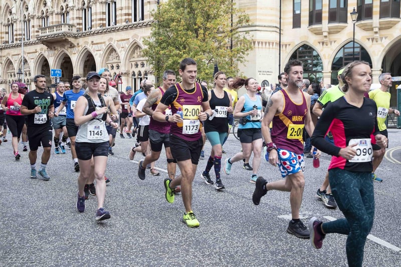 Thousands of runners took on the 13.1 mile route around Northampton.