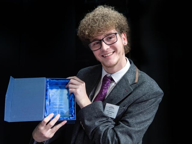 Dylan Jake, who volunteers for Lumina Arts Alliance won the Lady Juliet Townsend Award for Volunteering.