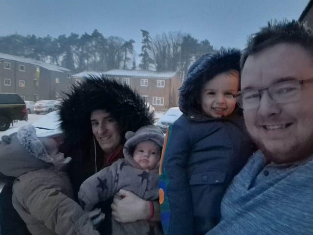 Freddie loved showing the snow to his baby brothers Edward and James.