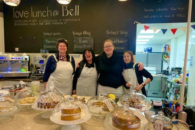 The team at Bell's cafe, who have welcomed in the students from Cambian School with open arms.
