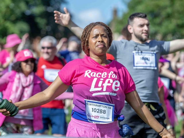 Walkers, runners and joggers completed two laps of Abington Park for the 10k Race for Life on Sunday (July 14).