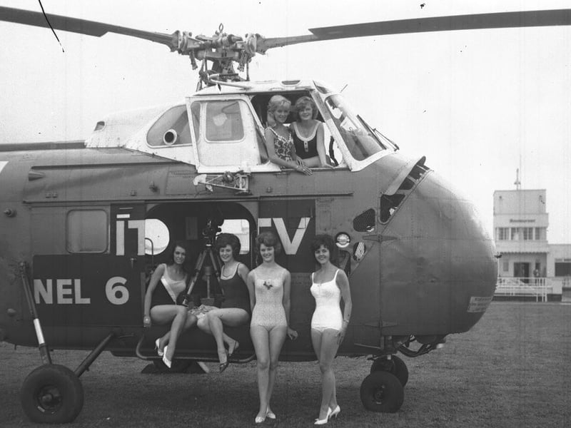 Whirlwind helicopter with "Anglia Beauties" at Sywell