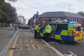 Crash investigation work is under way at the scene of a collision near Northampton station which left an e-scooter rider seriously injured on Thursday