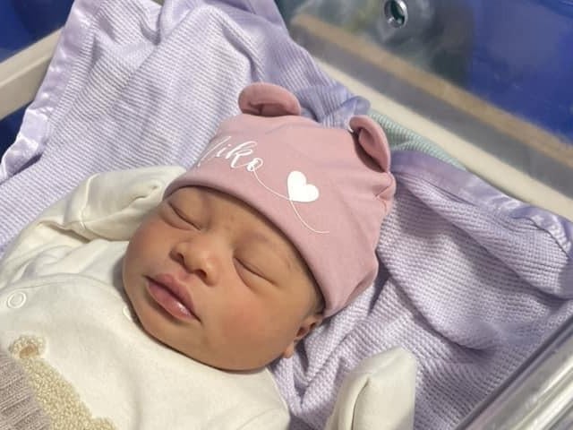 Aiko Charly Amora born at 2.31pm on December 22 at Northampton General Hospital, weighing 8lbs 4oz.
