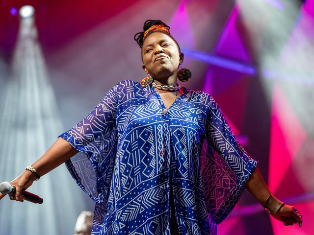 Benin International Musical on stage at the Shambala Festival on Sunday, August 24, 2025. Photo by David Jackson.