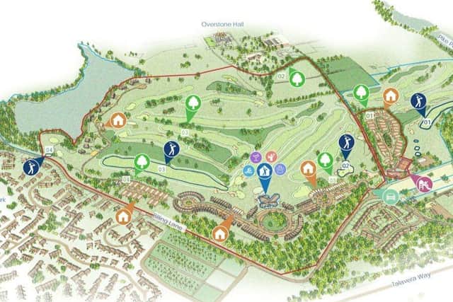 Illustrative masterplan showing the location of the proposed holiday lodges.