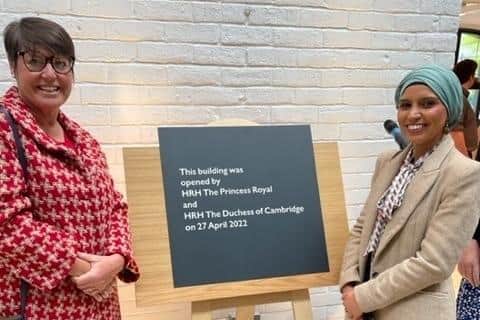 NGH midwives Anne Richley (left) and Fatima Ghaouch at the big Royal opening