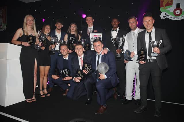 All the winners from the Cobblers end of season awards face the camera