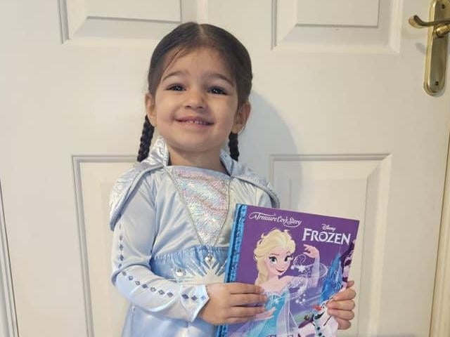 Malli, aged three, as Elsa from Frozen.