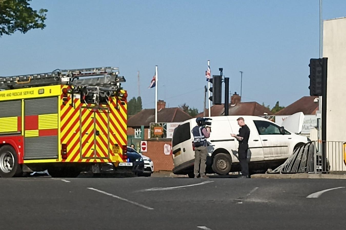 Rush hour delays in Kingsthorpe after white van collided with pole