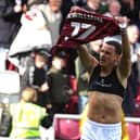 Shaun McWilliams celebrates his final goal for the Cobblers in the 2-0 win over Port Vale at Sixfields on April 1 (Photo by Pete Norton/Getty Images)
