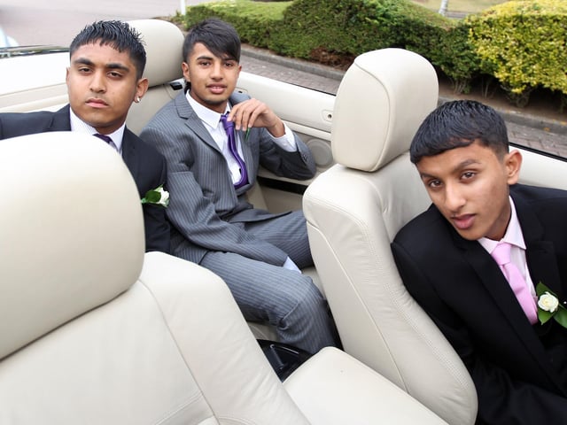 MNCE - *Prom* students arriving for Prom- Malcolm Arnold Academy school, Hilton Northampton , 100 Watering Lane Collingtree Northampton.