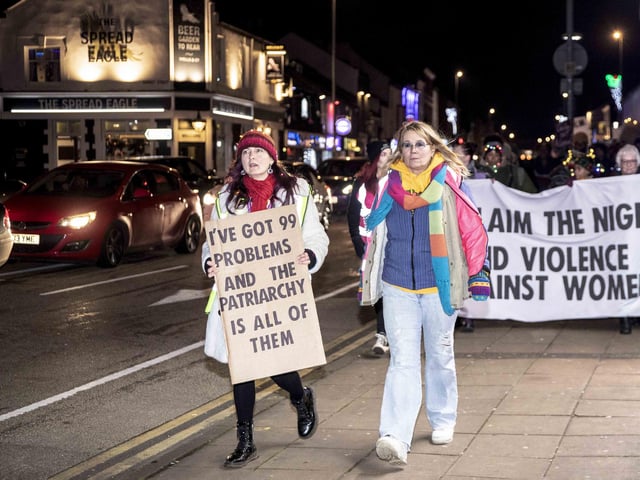 Women marched through Northampton town centre on Saturday November 25 to unite together with allies to address the global pandemic of violence against women and girls.