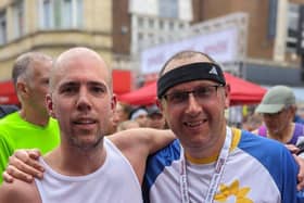 Richard Kingston, left, and Lee Ferris pictured during the Amazing Northampton Run.