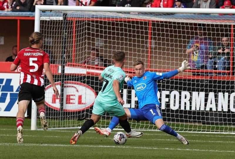 Broke the deadlock with a superb run and finish and that might have been the first of a hat-trick on another day if not for the impressive Sinisalo in the home goal. Exeter's goalkeeper denied him on three occasions, twice in the second half and once early on... 8