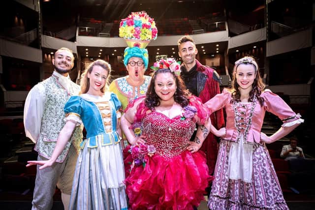 The cast of Royal & Derngate's pantomime Jack and the Beanstalk. Photo by Graeme Braidwood