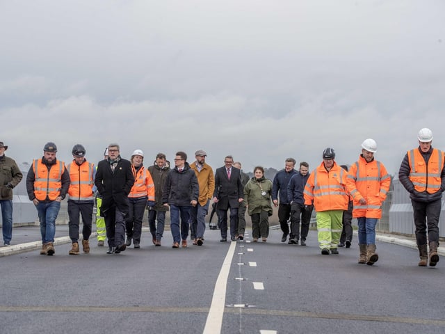 The £57.4 million project connects the A428 Harlestone Road, near Harlestone Firs, with the A5199 Welford Road, near the Windhover pub.