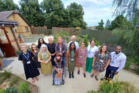 Guests at the sensory garden opening at The Warren