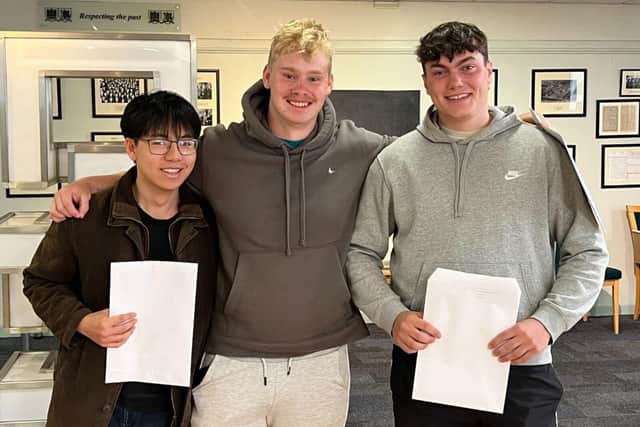 NSB students celebrating brilliant A Level results