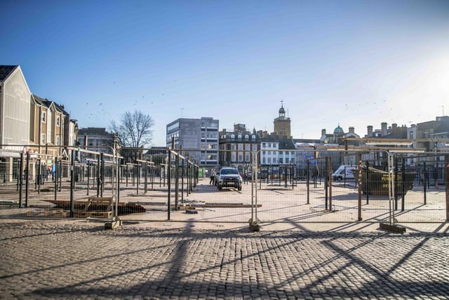 Works to refurbish the Market Square began on Monday (February 6) and will last around 18 months, according to WNC