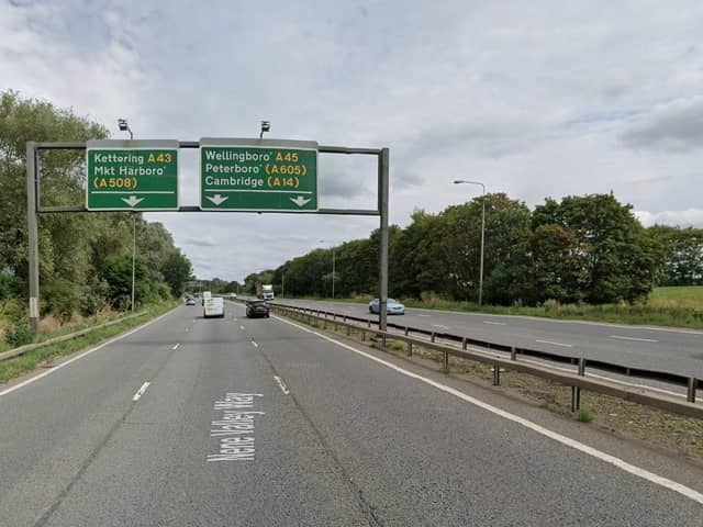 The collision happened on the eastbound carriageway of the A45 between Bedford Road and Riverside.