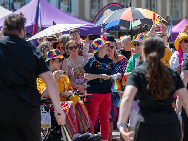 Northampton Pride 2026 in the Market Square on Saturday July 11, 2026. Photo by David Jackson