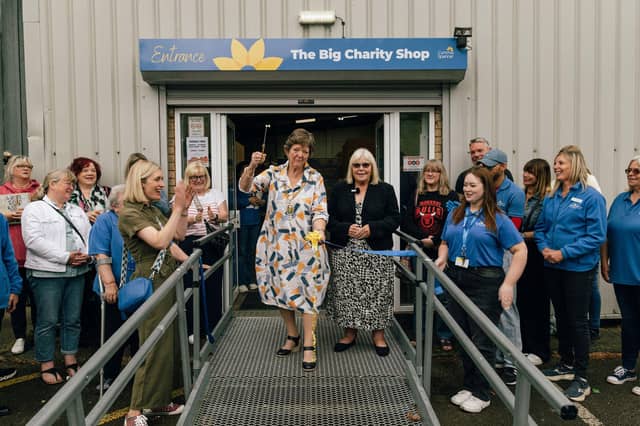 Mayor of Northampton Cllr Jane Birch opens the new Cynthia Spencer Hospice Big Charity Shop