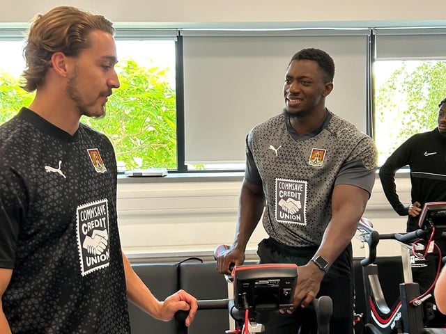 Louis Appéré with first-team strength and rehabilitation coach Ashlee Adebayo