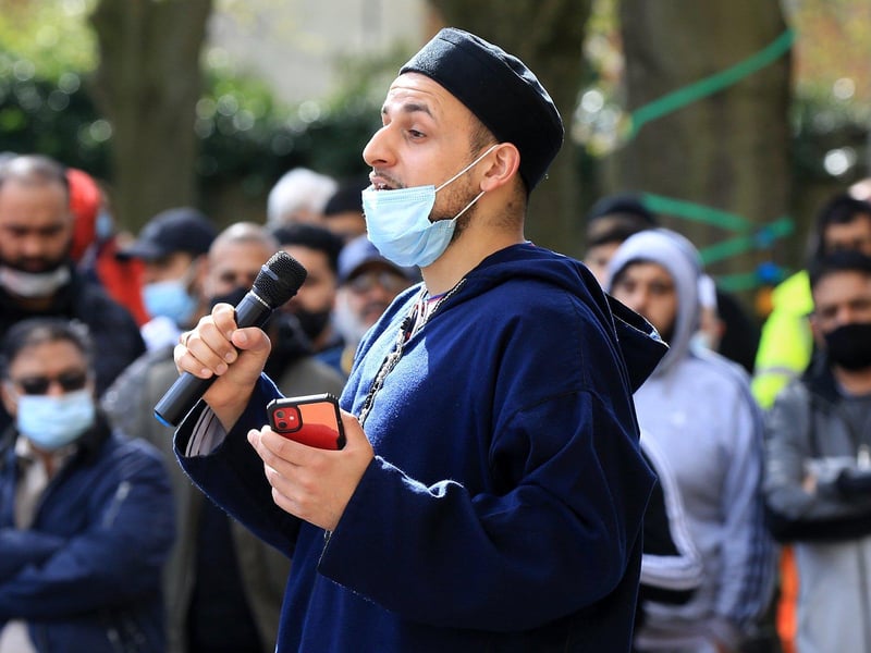 The vigil was addressed by multiple speakers.