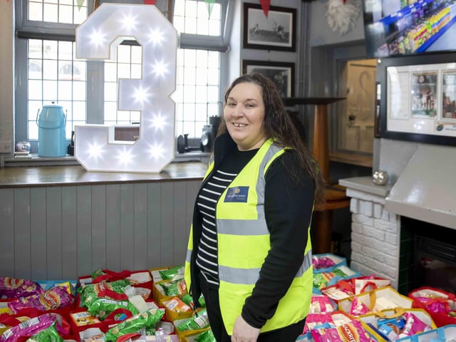 1,700 food parcels were given to more than 70 schools across the county to mark the charity’s third anniversary.
