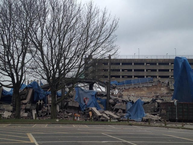 The rubble took months to clear up