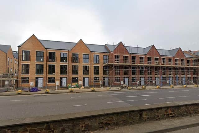 The Castle Street homes development, off Horsemarket, during construction. The council housing project was initially supposed to be finished in Spring 2024. (Image: Google Maps)