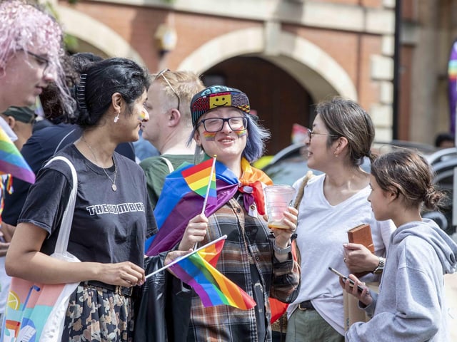 A parade made its way through the town centre before finishing at the university's Waterside campus as Northampton Pride took place on Saturday July 8, 2023.
