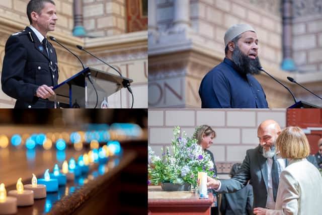 Memorial service for PC Faizaan Najeeb who died after being hit by a vehicle when on duty in Raunds /Northants Police
