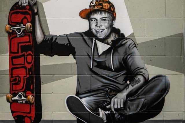 John Chard-Young mural in Adrenaline Alley reception