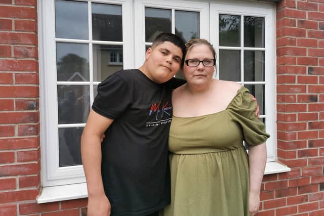 Teresa with her 14-year-old son Zain