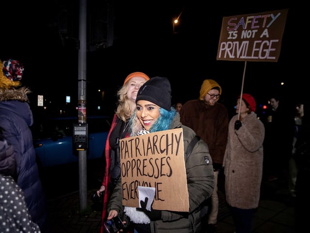 The event took place in Northampton on Friday November 2024 and saw dozens of activists march for an end to violence against women and girls.