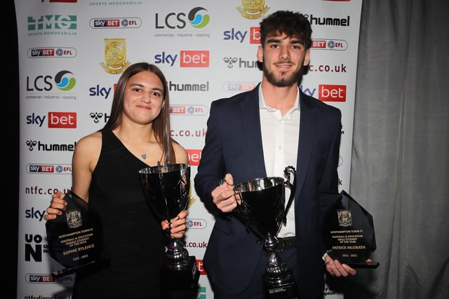 The University of Northampton Football & Education Student of the Year winners were Patrick McGrath and Sophie Rylance